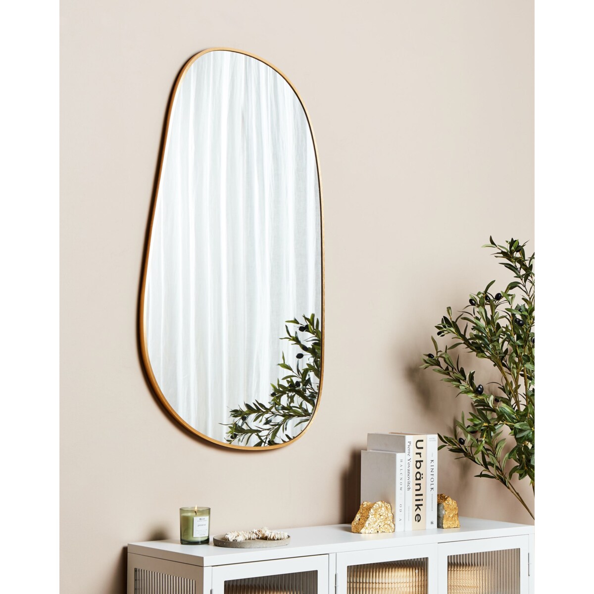 Lustro ścienne VERNAIS 60 cm 110 cm Metal Złoty