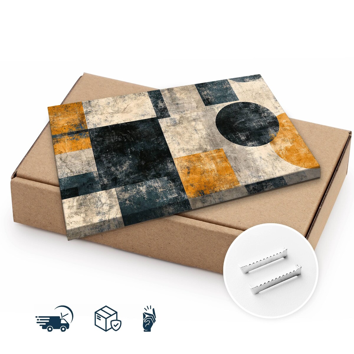 Obraz Na Płótnie Do Salonu Wzory Geometryczne Abstrakcja Mural 70x50cm