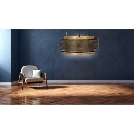 Lampa Wisząca Loft Industrial Złota Metalowa Led