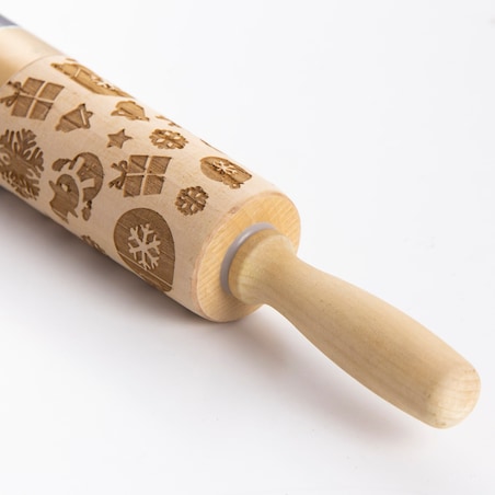Wałek Do Ciasta Grawerowany Drewniany Świąteczny Dekoracyjny Prezenty
