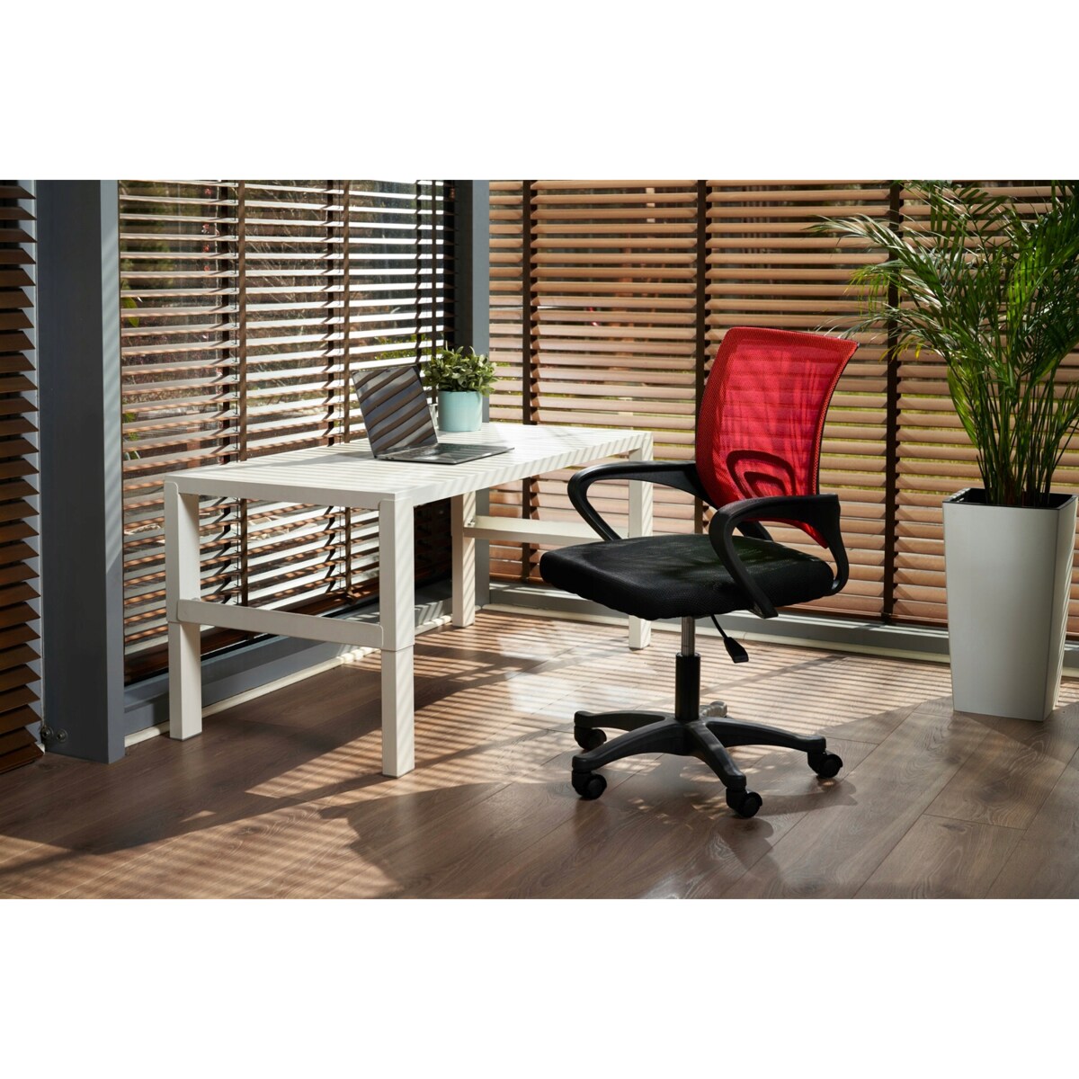 Krzesło obrotowe SMART biurowe czarne czerwone