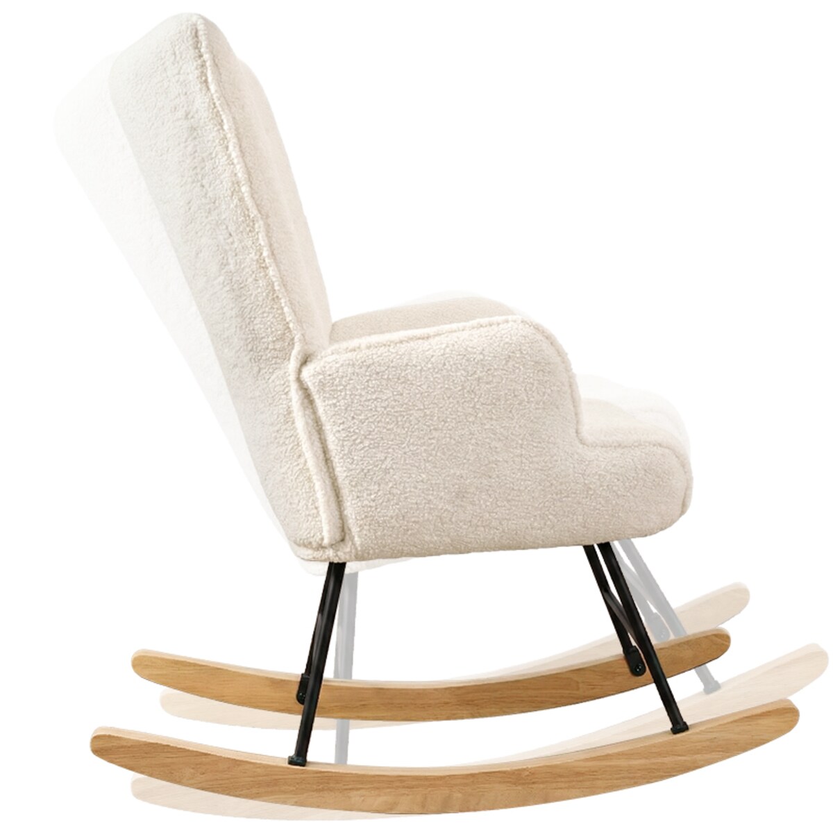 Fotel bujany tapicerowany baranek wygodny wypoczynkowy uszak salon beżowy