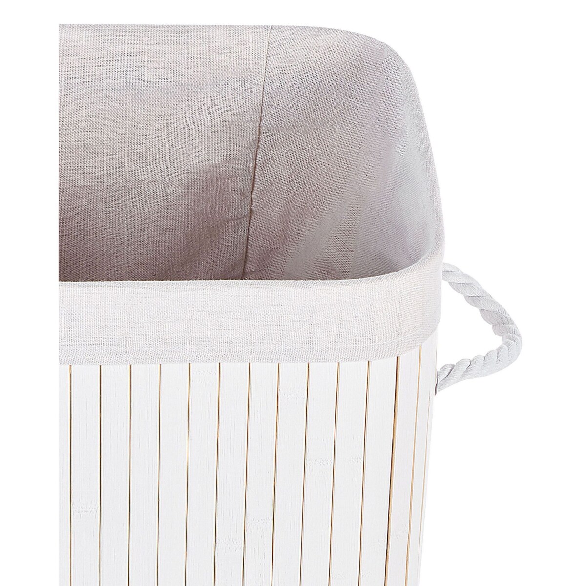 Kosz bambusowy z pokrywą biały KOMARI