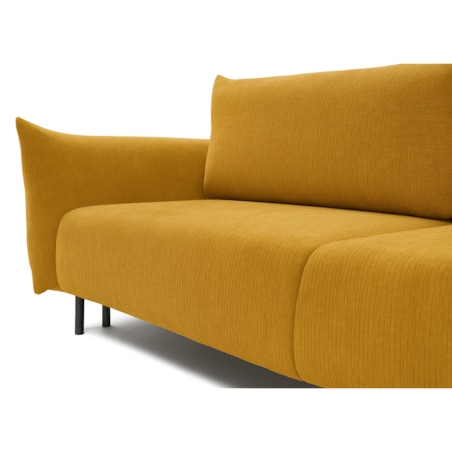 Kanapa ADA z funkcją spania i pojemnikiem, tkanina szenilowa, żółta