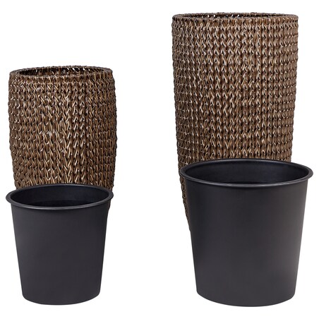 Zestaw 2 donic CEDRUS 37/45 cm Brązowy Technorattan