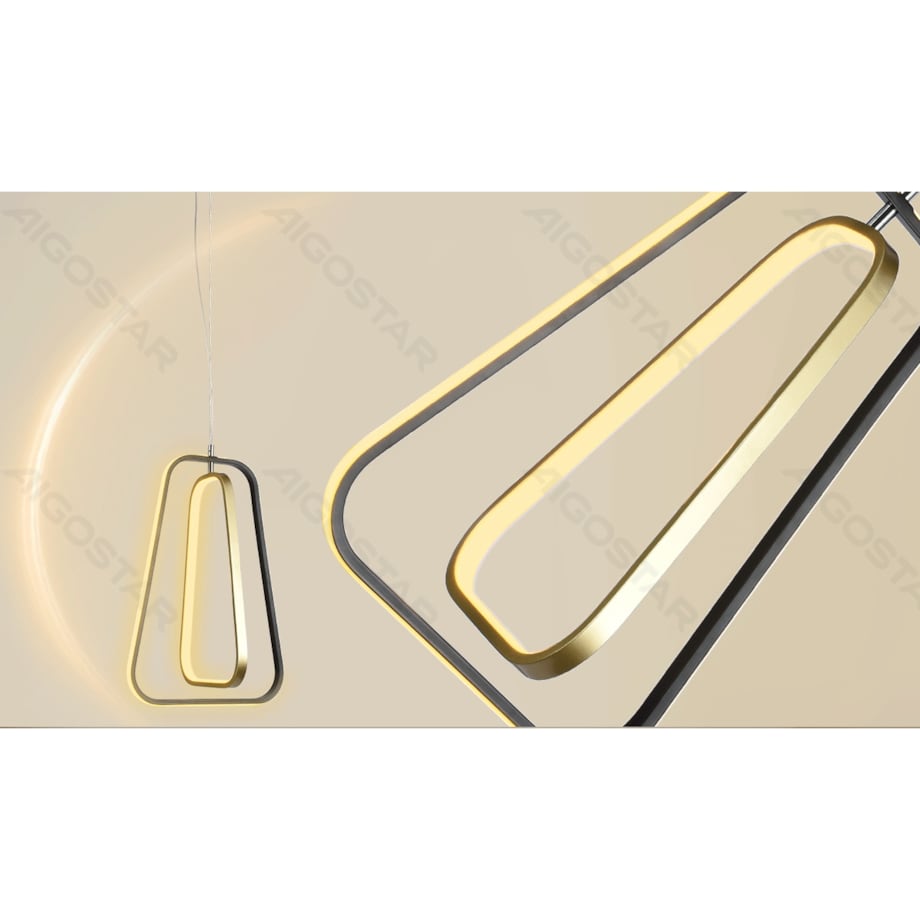 aluminiowa lampa wisząca 36w 6500k trapez 150cm