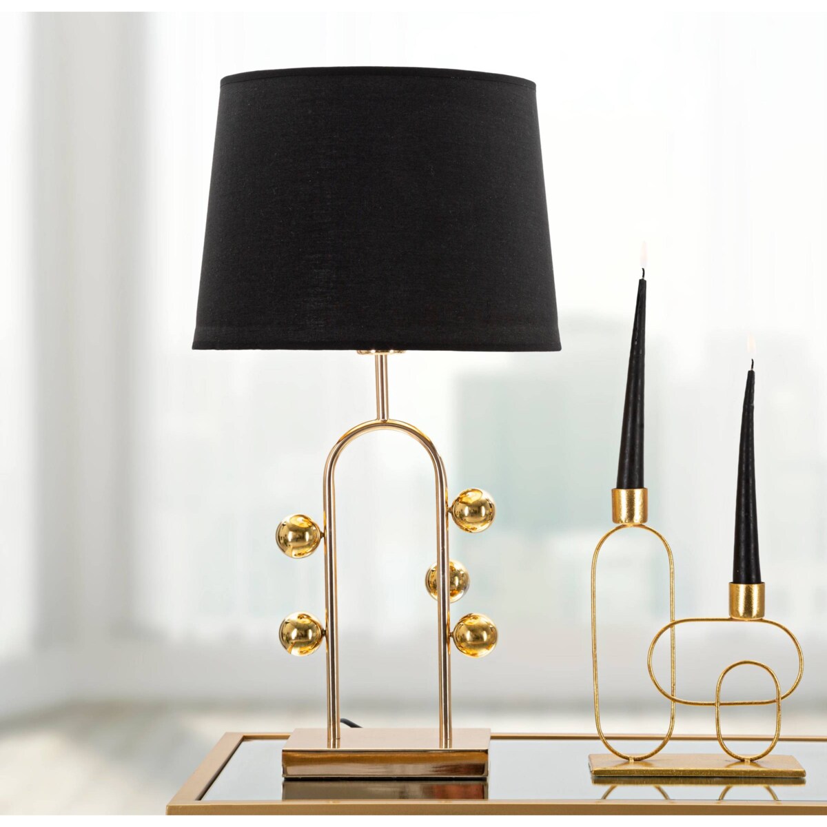 Lampa stołowa ze złotymi kulkami BUBBLE