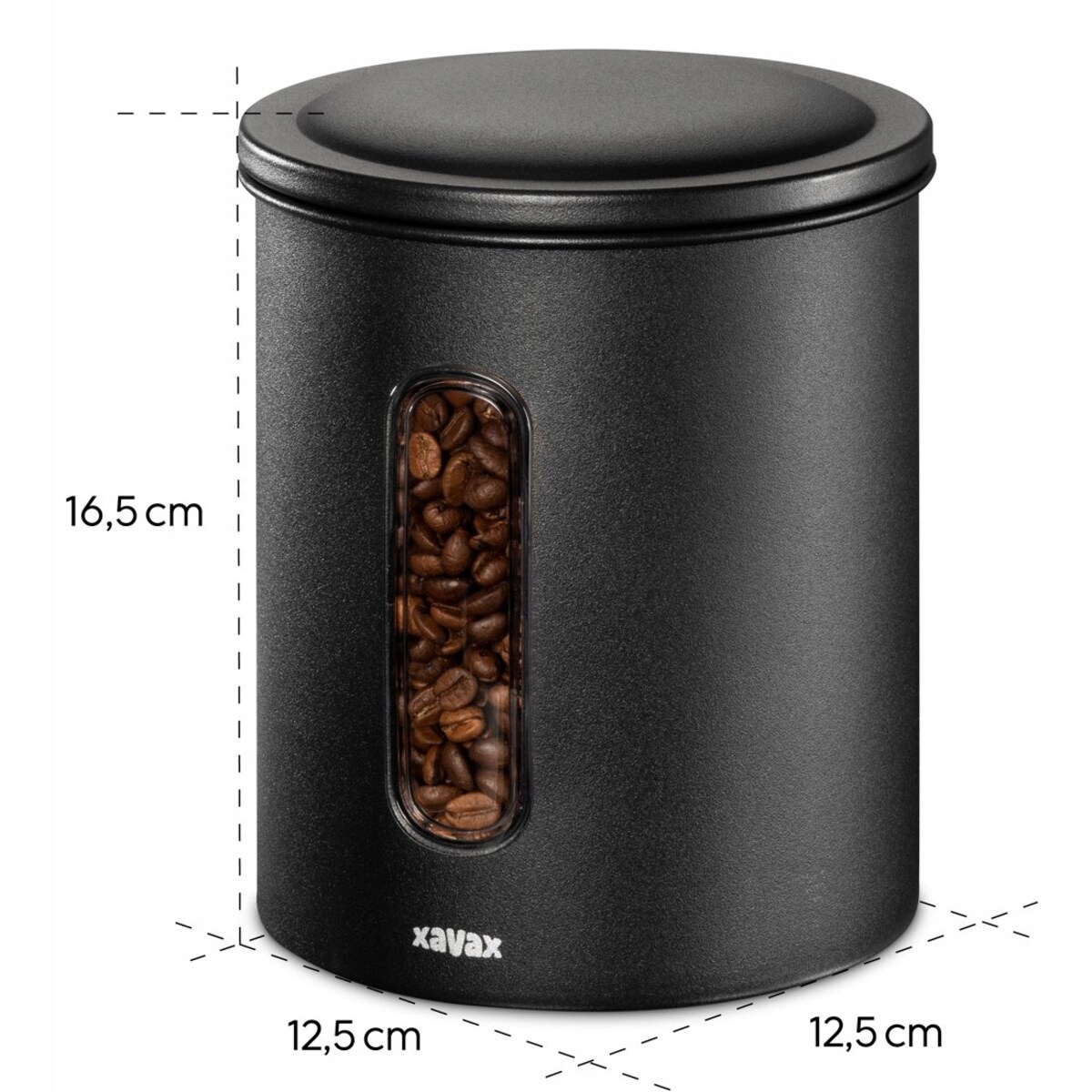 XAVAX Pojemnik do kawy 500g stal nierdzewna czarny mat BARISTA