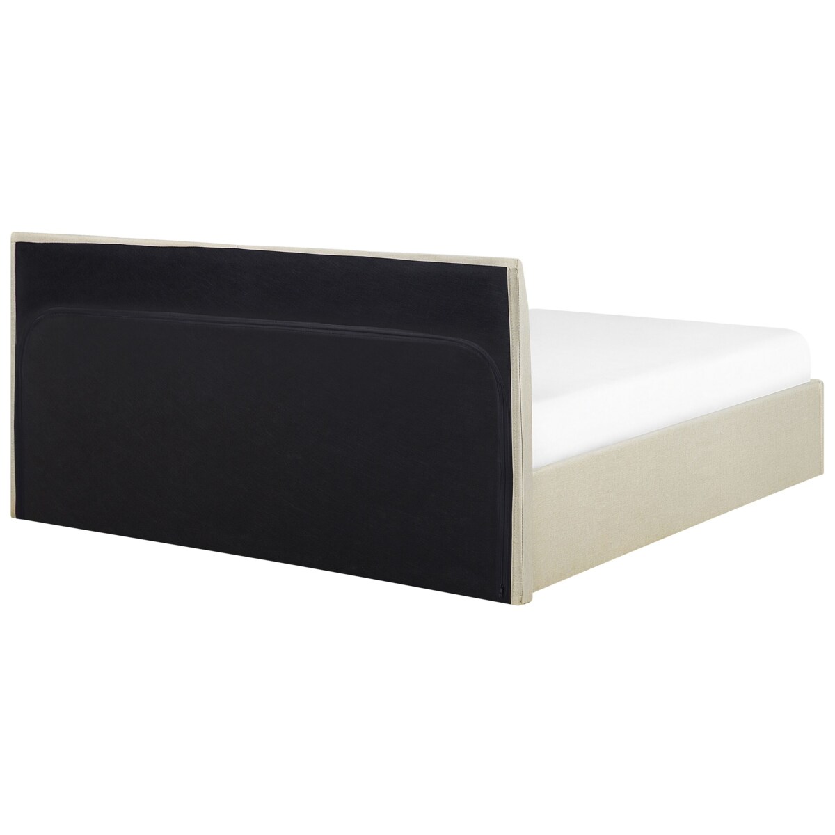 Łóżko z pojemnikiem tapicerowane 160 x 200 cm beżowe ORBEY