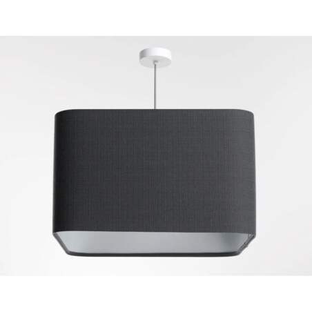 Lampa wisząca KWADRO LEN 006-40w20 grafitowa/szara