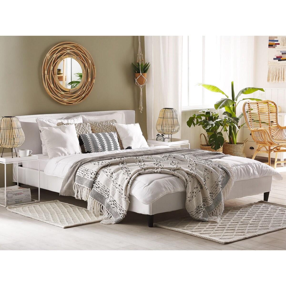 Wymienne obicie do łóżka 180 x 200 cm białe FITOU