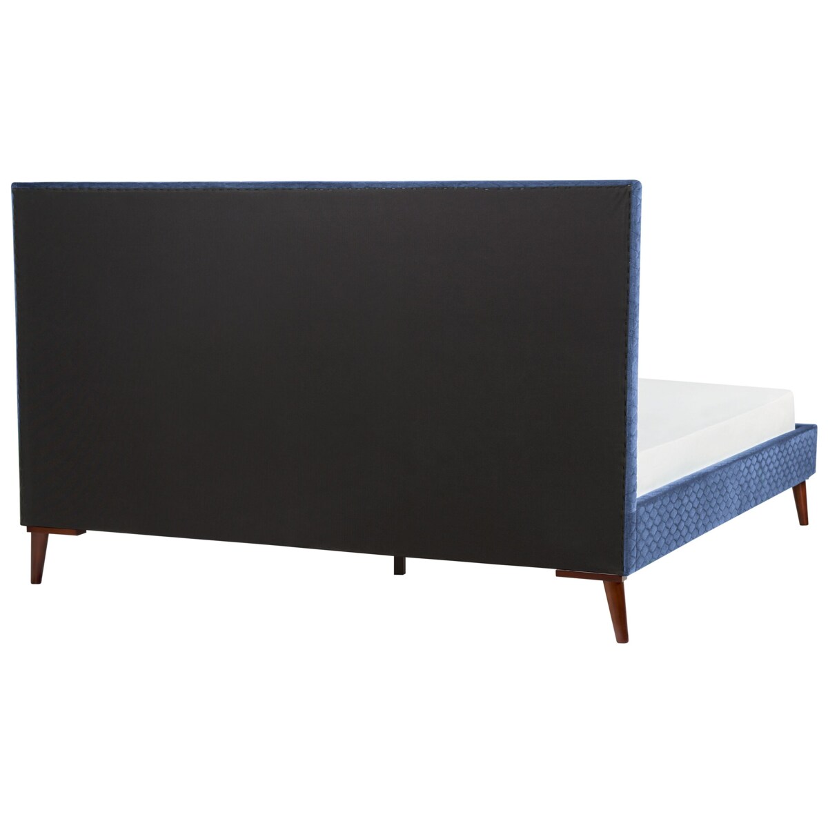 Łóżko welurowe 180 x 200 cm niebieskie BAYONNE