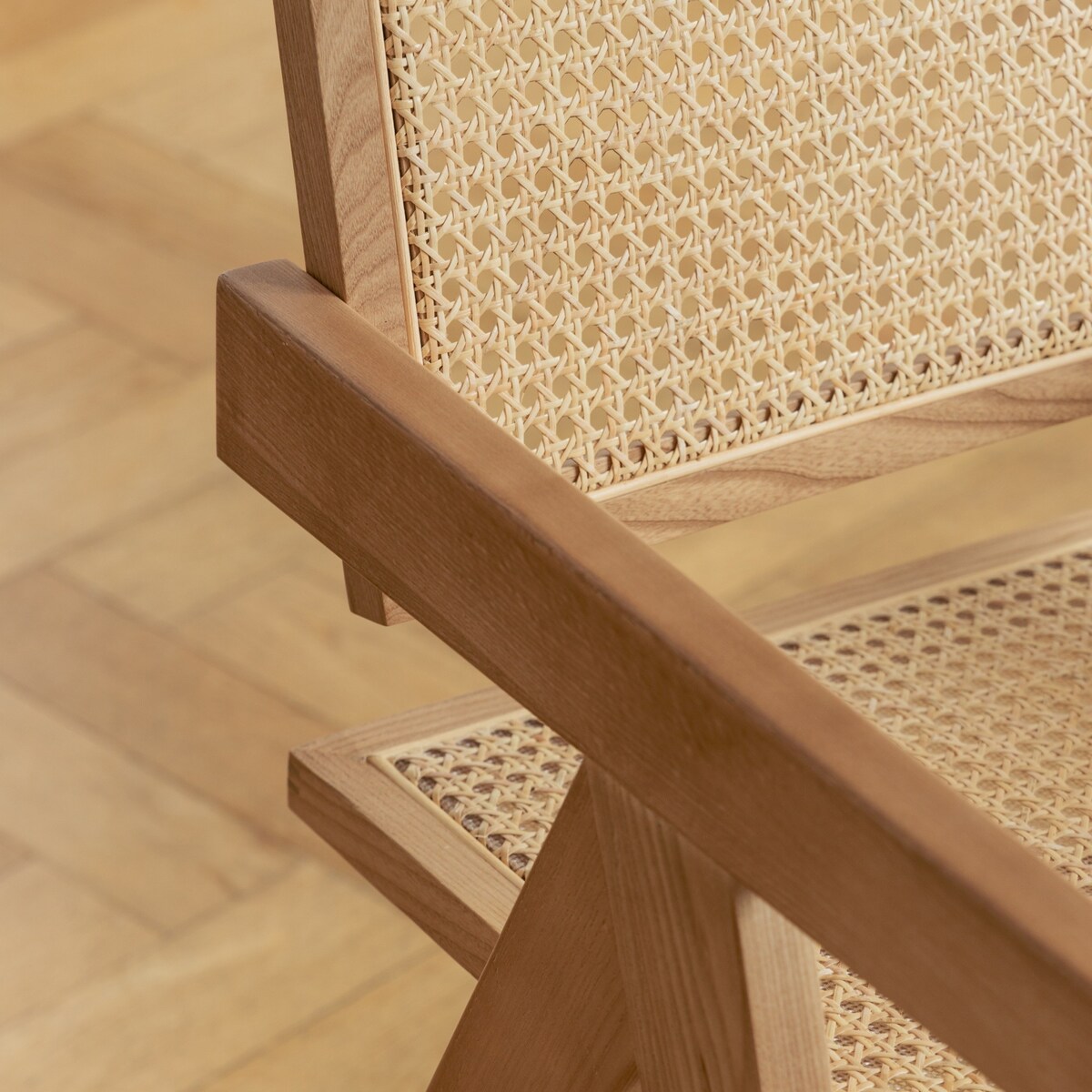 Krzesło z podłokietnikami, 78,5x51,7x54,1 cm KIEMER - III naturalne, twarde