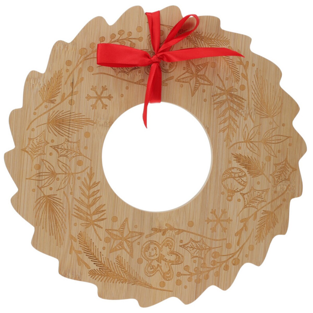 Bambusowa taca do serowania przekąsek BELLUNE wianek świąteczny, Ø 30 cm