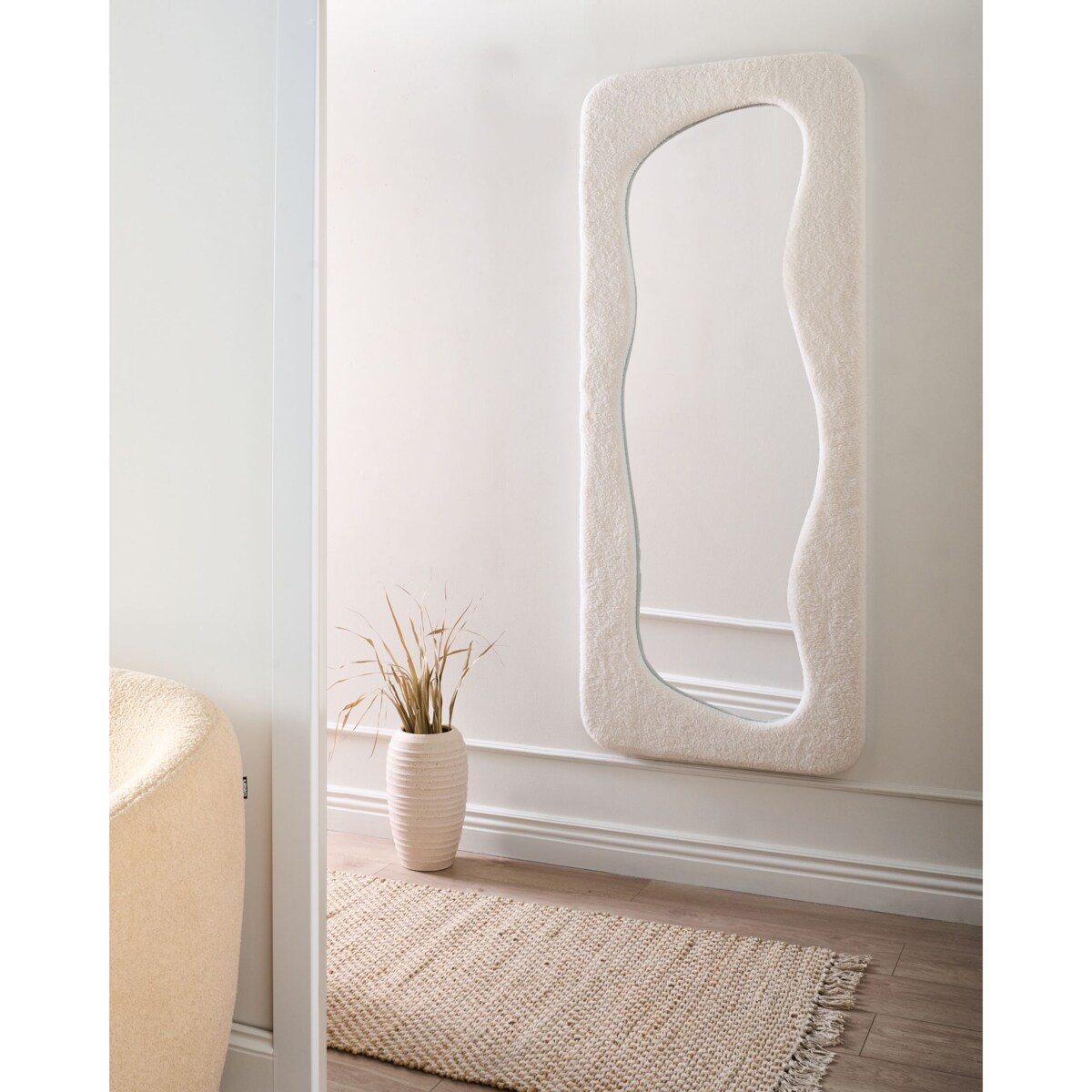 Lustro ścienne QUIMPER 70 cm 170 cm Złamana biel