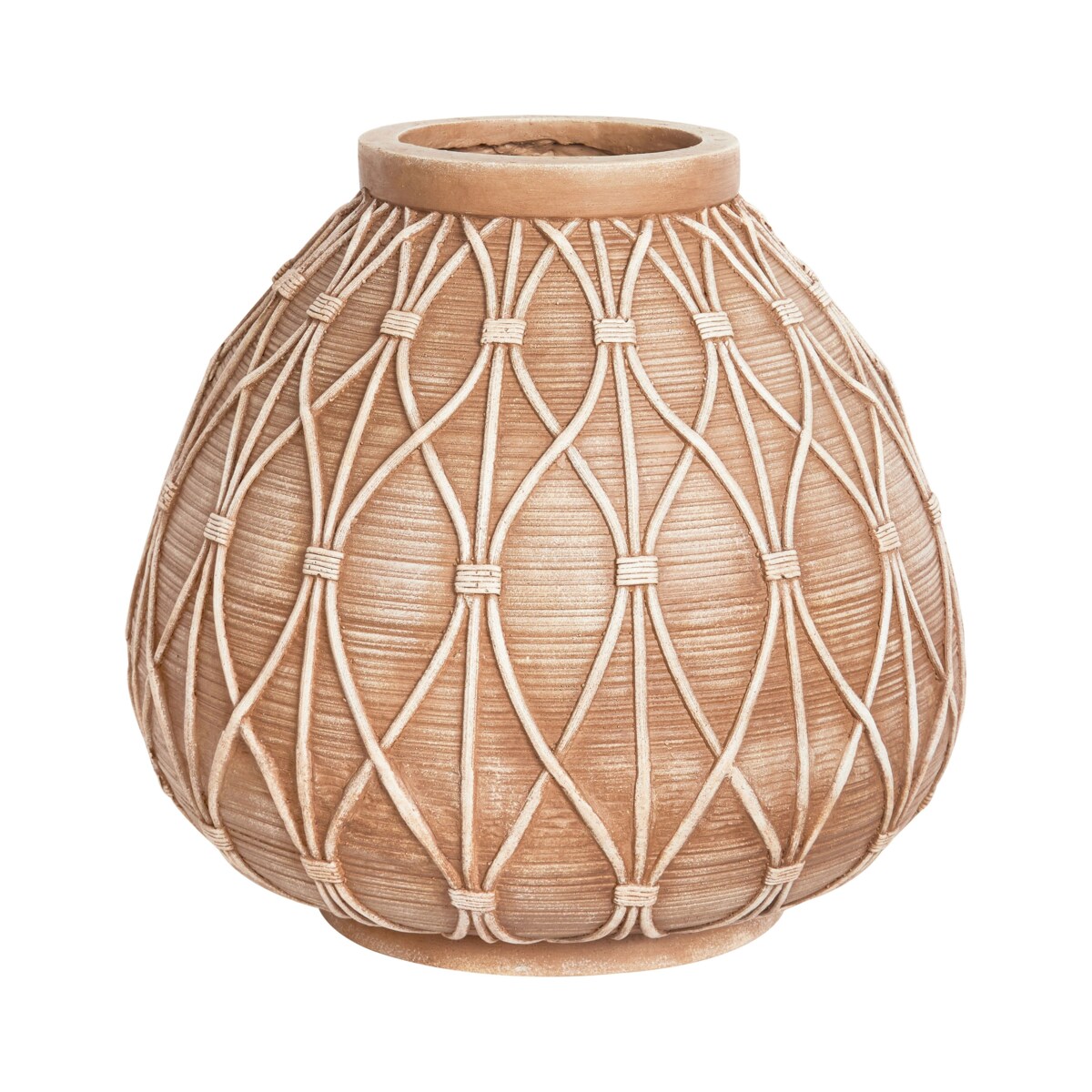 Wazon na kwiaty DOMOKOS Tlenek magnezu 38 cm Jasnobrązowy