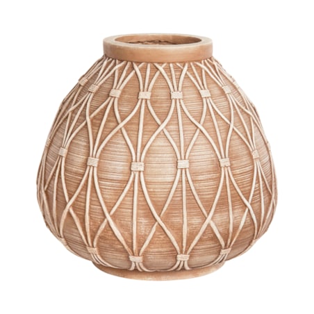 Wazon na kwiaty DOMOKOS Tlenek magnezu 38 cm Jasnobrązowy