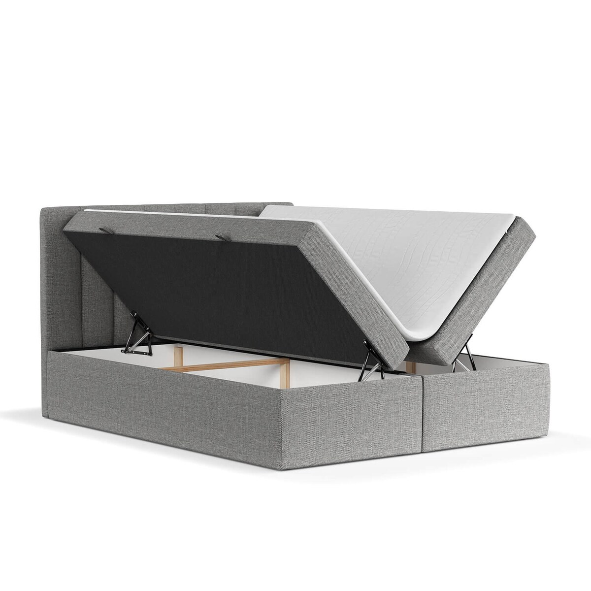 Łóżko tapicerowane AMARO 140x200 z pojemnikiem, Stalowy, tkanina Alta 16