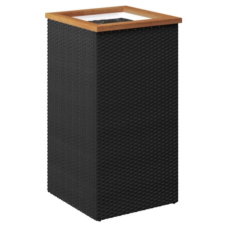 vidaXL Donica, czarna, 40x40x80 cm, polirattan