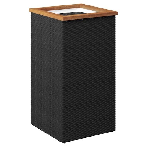 vidaXL Donica, czarna, 40x40x80 cm, polirattan