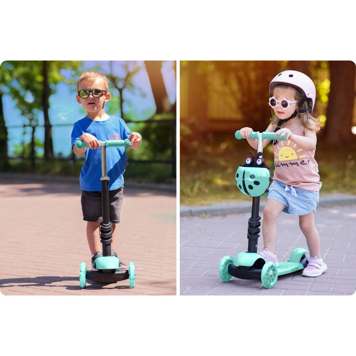 Hulajnoga trójkołowa balansowa dla dzieci 3w1 Ricokids Buggy miętowa