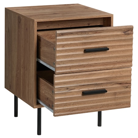 Szafka nocna 2 szuflady WALGETT Jasnobrązowy