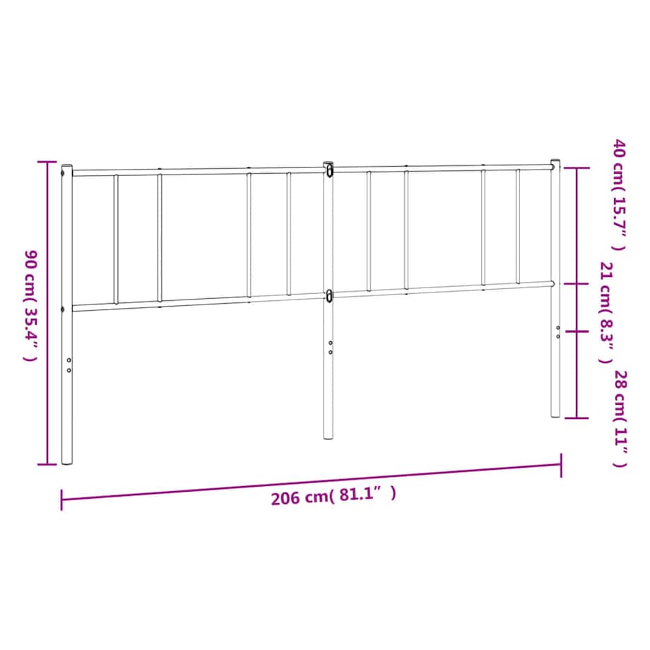 vidaXL Metalowe wezgłowie, białe, 200 cm
