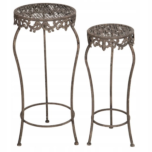 STOLIK KAWOWY BOCZNY LOFT METALOWY CZARNY WYSOKI 2 szt DO SALONU DOMU 70cm