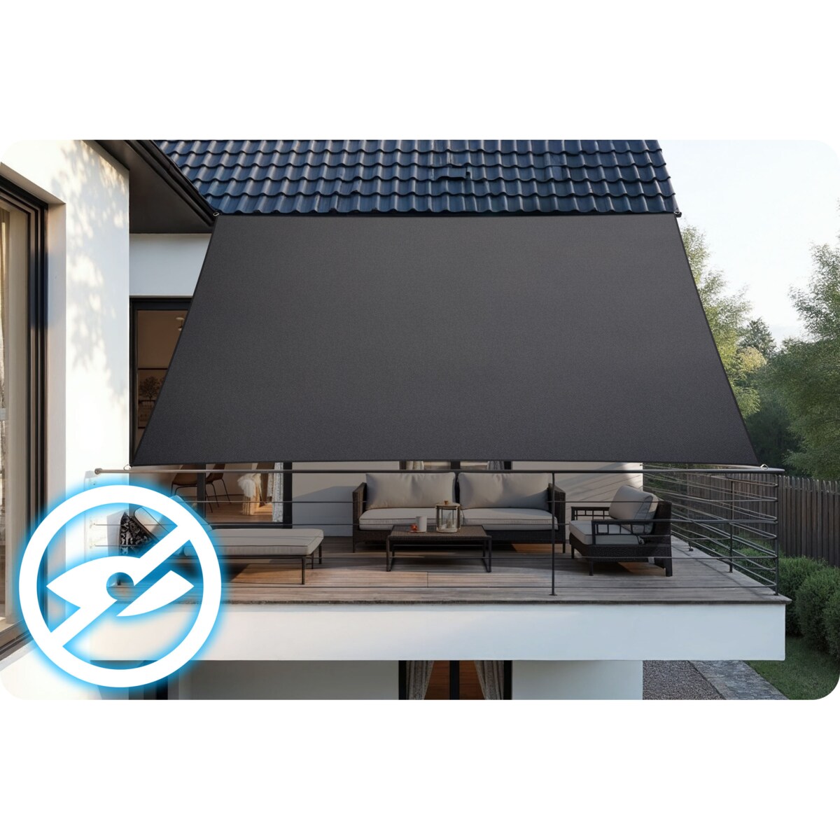 Żagiel przeciwsłoneczny ogrodowy na taras wodoodporny 488500 Plonos