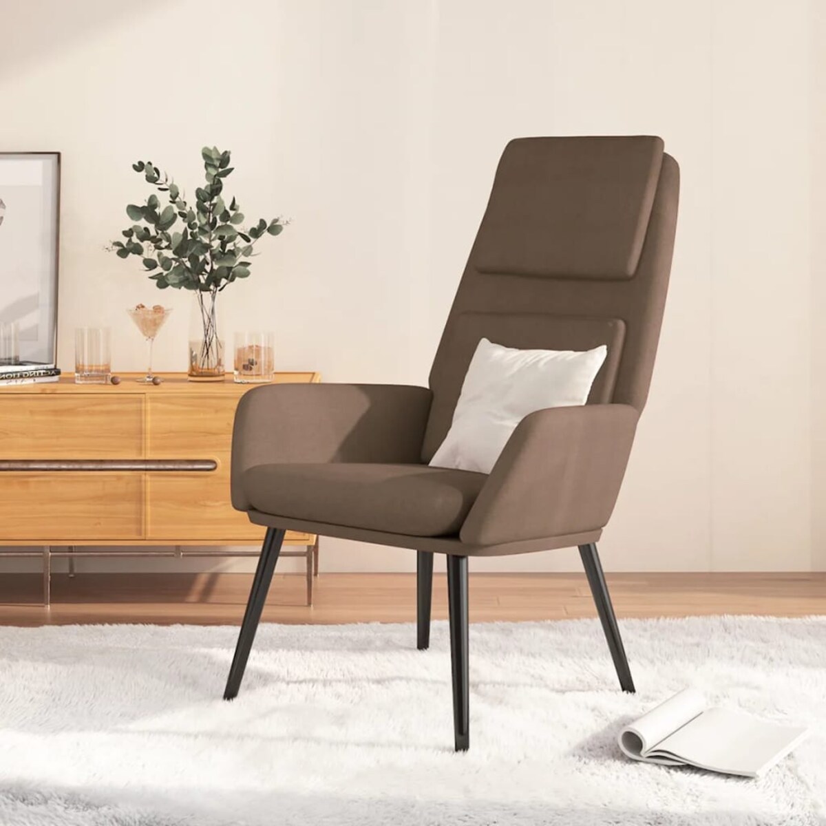vidaXL Fotel wypoczynkowy, kolor taupe, obity tkaniną