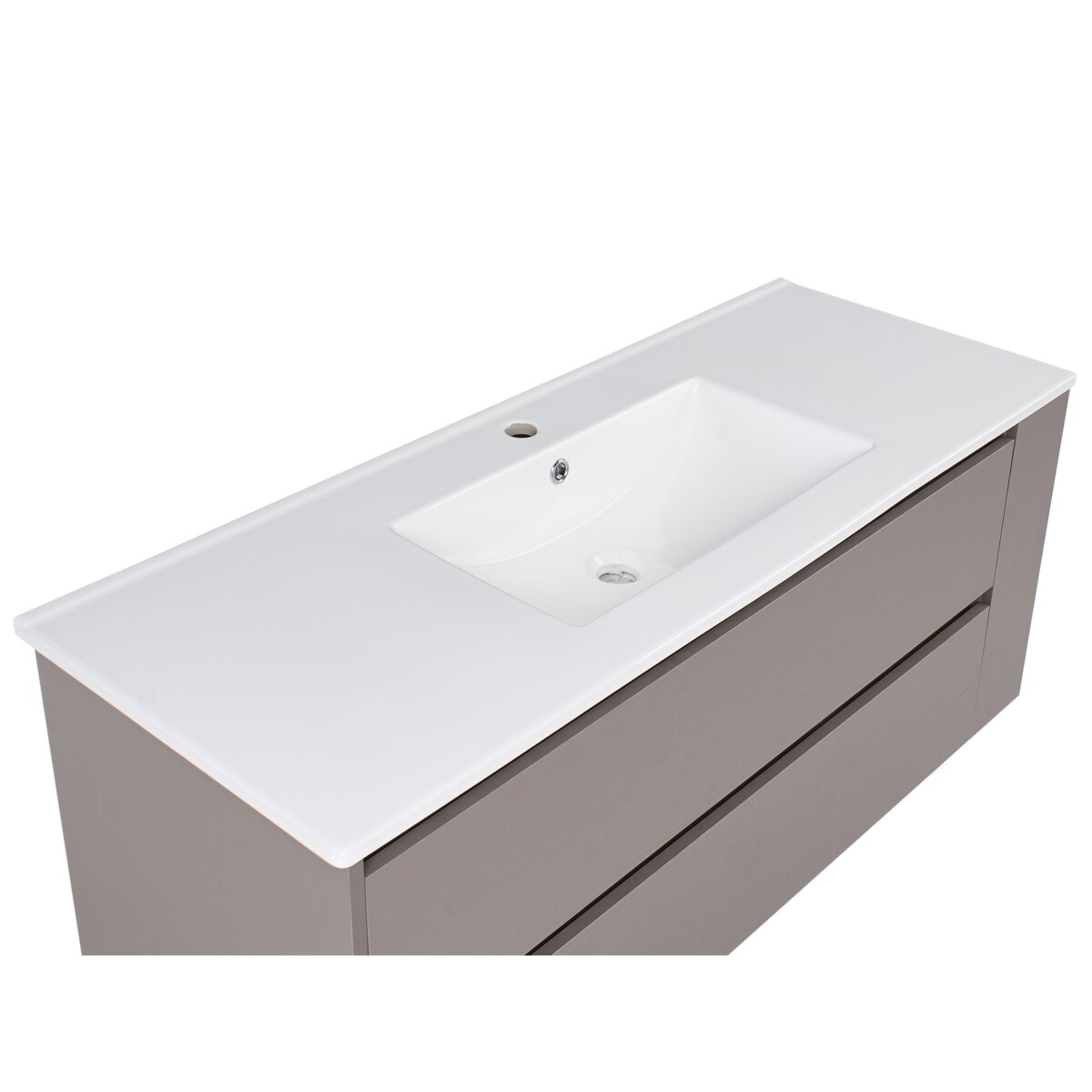 Szafka łazienkowa wisząca z umywalką MANCORA 120 cm Beżowoszary