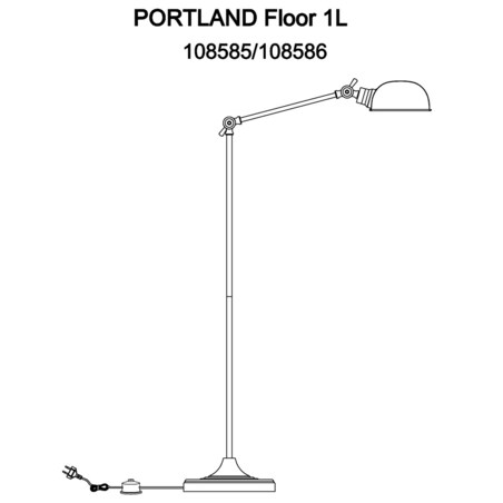 Metalowa lampa podłogowa Portland 108586 Markslojd z regulacją czarna