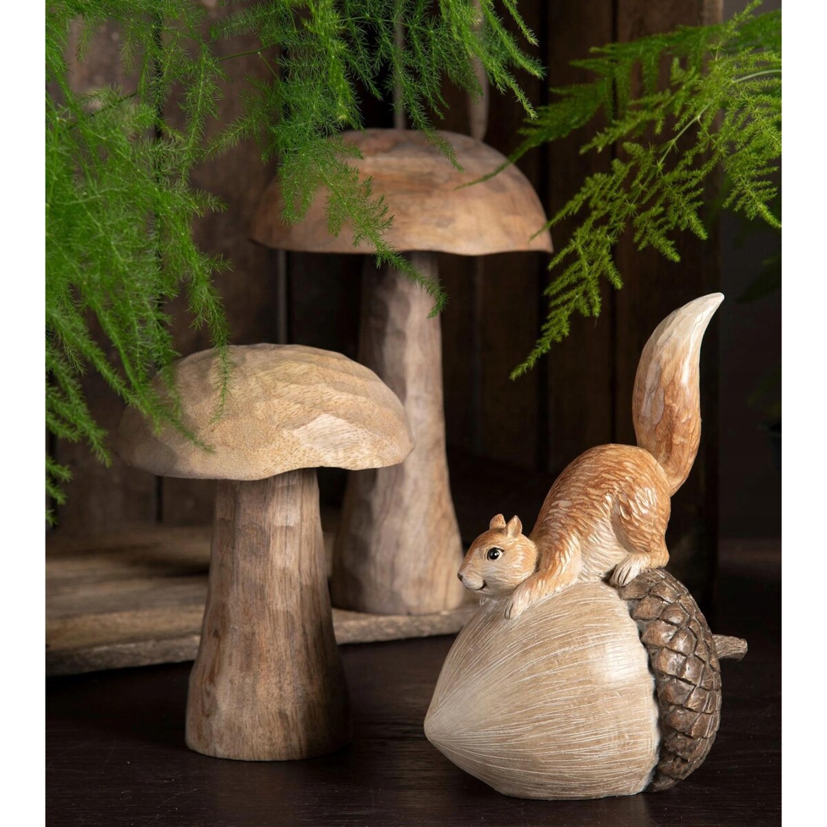 FIGURKA GRZYB 15cm DREWNIANA NA JESIEŃ HALLOWEEN SZAFKĘ BOHO SKANDYNAWSKA