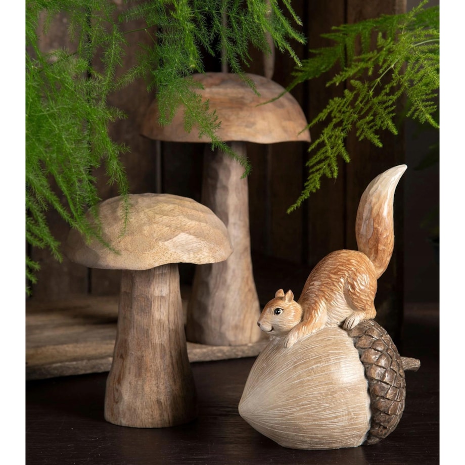 FIGURKA GRZYB 15cm DREWNIANA NA JESIEŃ HALLOWEEN SZAFKĘ BOHO SKANDYNAWSKA