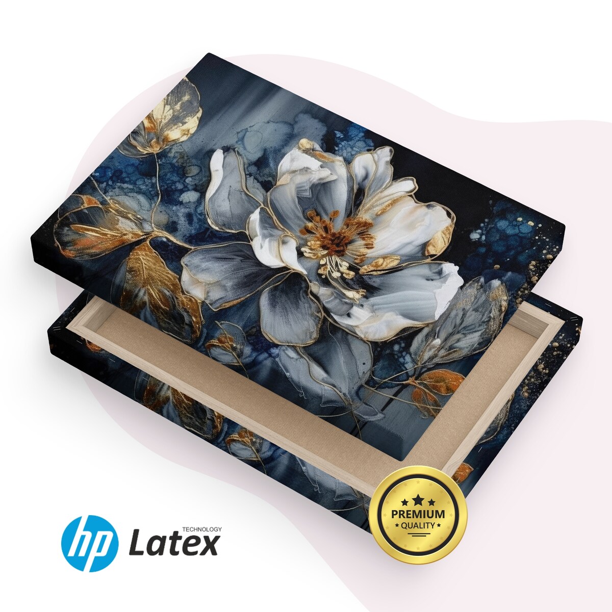 OBRAZ NA PŁÓTNIE DO SYPIALNI STYL GLAMOUR KWIATY AKWARELE ABSTRAKCJA 120x80cm