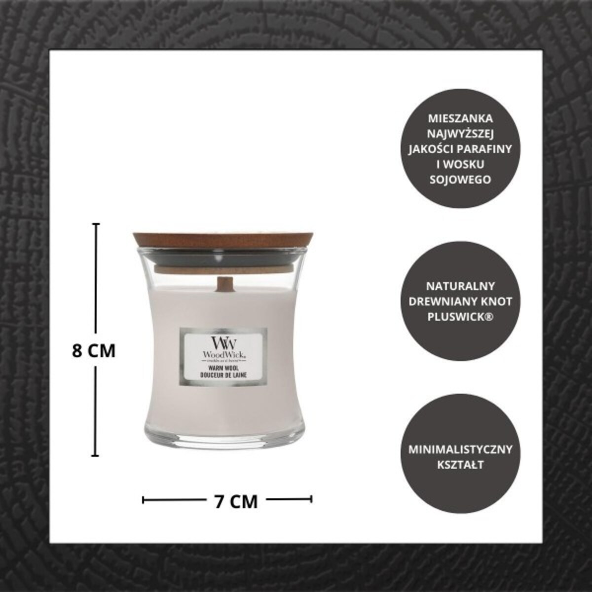 WoodWick świeca mała WARM WOOL