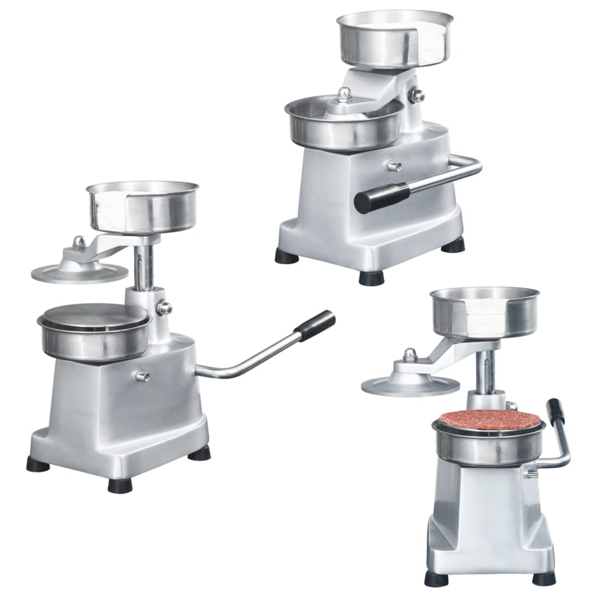 vidaXL Prasa do hamburgerów z woskowanym papierem, aluminium, 13 cm