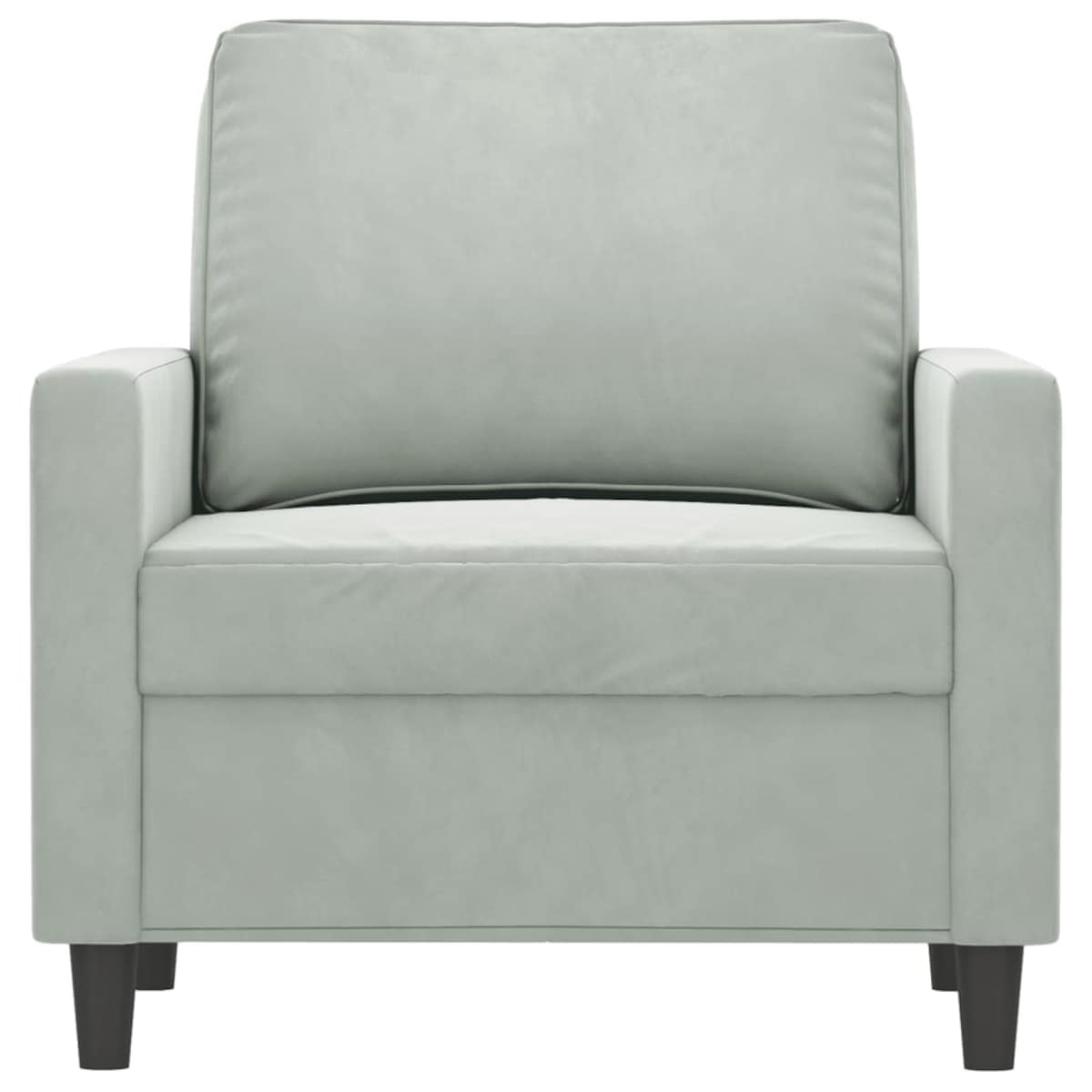 vidaXL Fotel, jasnoszary, 60 cm, obity aksamitem