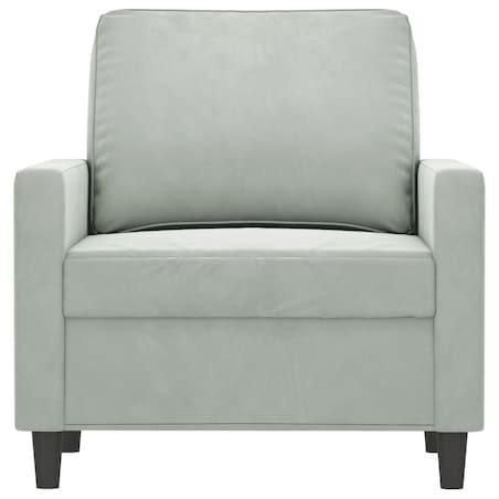 vidaXL Fotel, jasnoszary, 60 cm, obity aksamitem