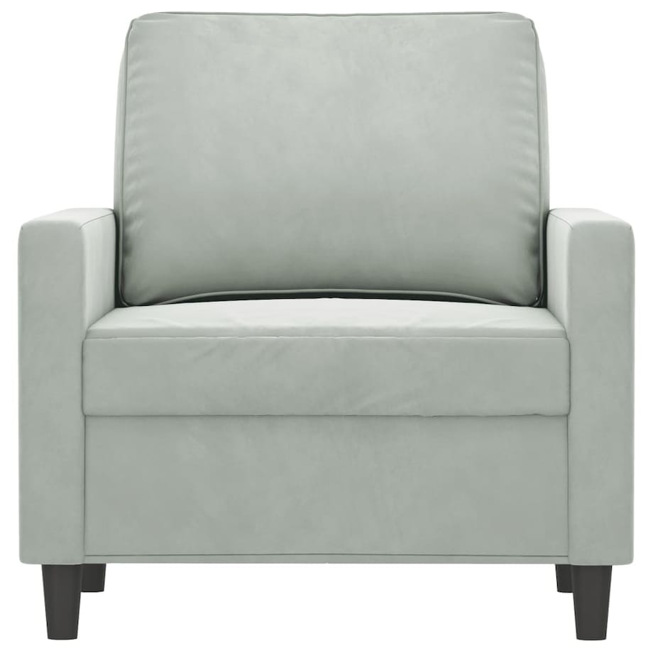 vidaXL Fotel, jasnoszary, 60 cm, obity aksamitem