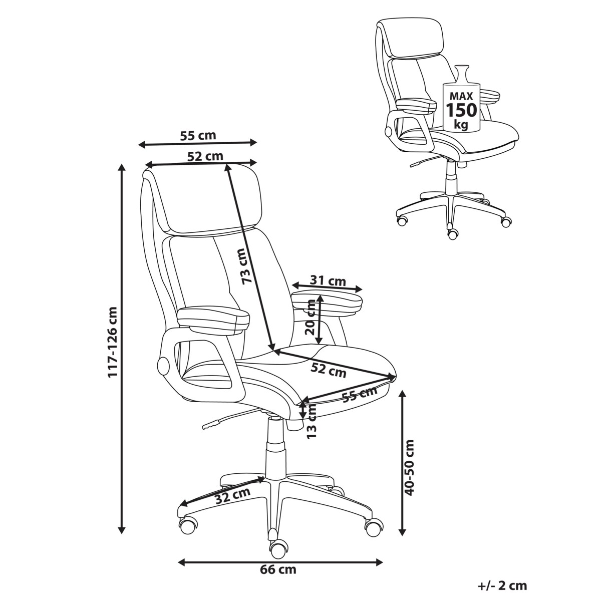 Fotel biurowy Obrotowy DIRECTOR Ekoskóra Czarny