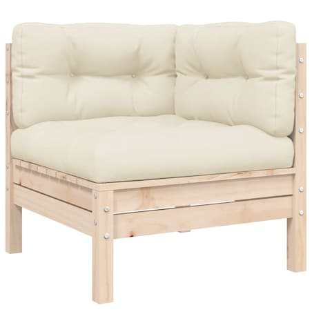 vidaXL 3-cz. zestaw wypoczynkowy z poduszkami, lita sosna