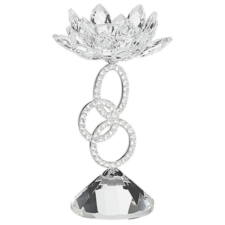 Świecznik szklany 19 cm srebrny OVIEDO