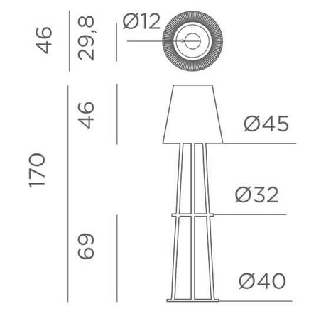 Bambusowa lampa podłogowa Okinawa LUMOKI170XXSWNW King Home LED 9W 2700K IP54 brązowa