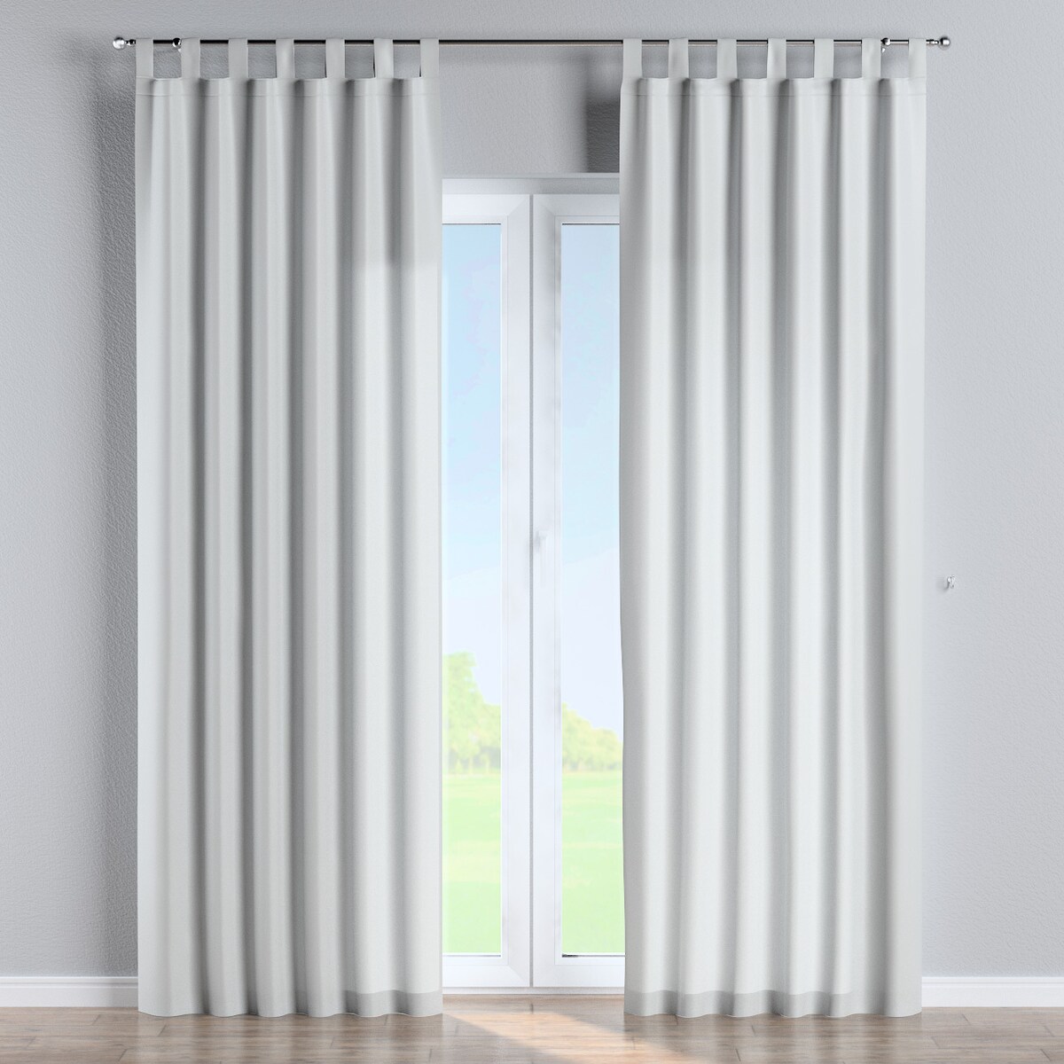 Zasłona na szelkach 1 szt. 130x245 gołębi srebrny z połyskiem