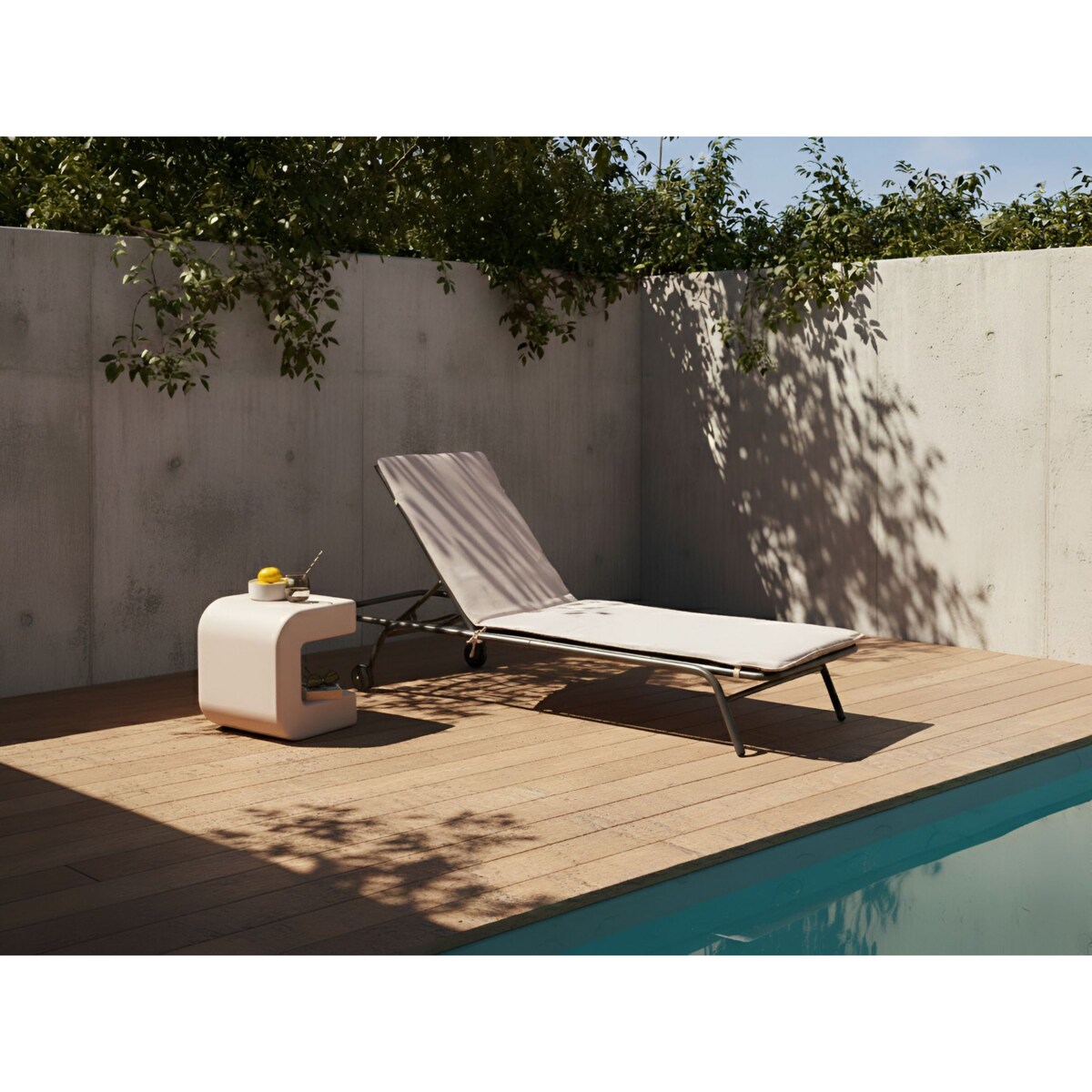 Leżak ogrodowy VOLTERRA Metal Beżowy