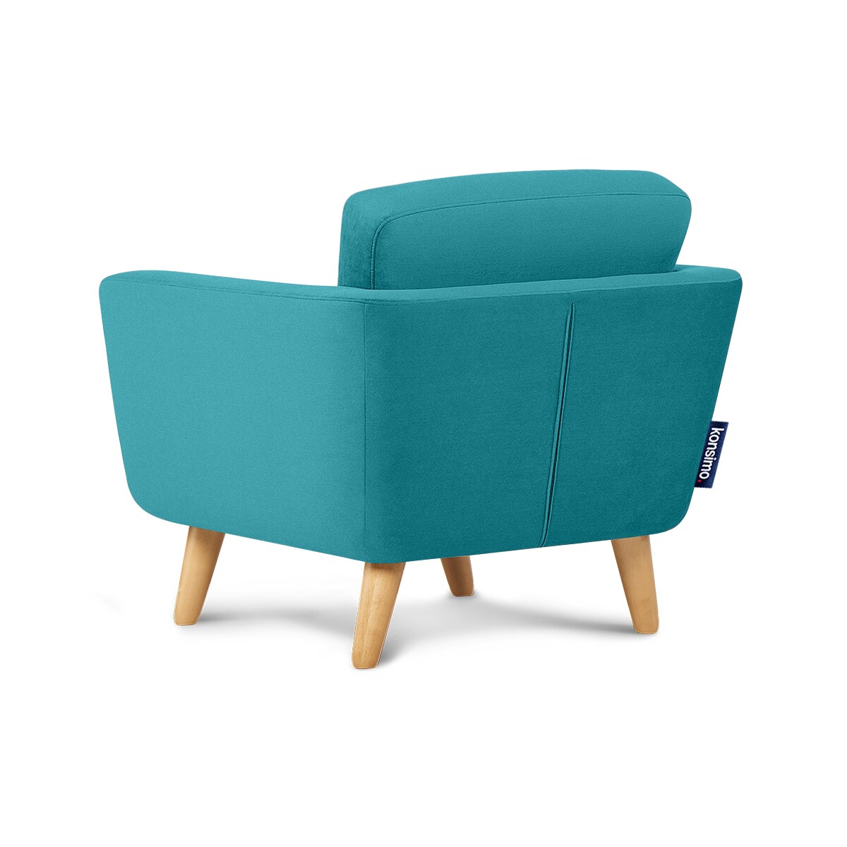 KONSIMO TAGIO Turkusowy fotel skandynawski