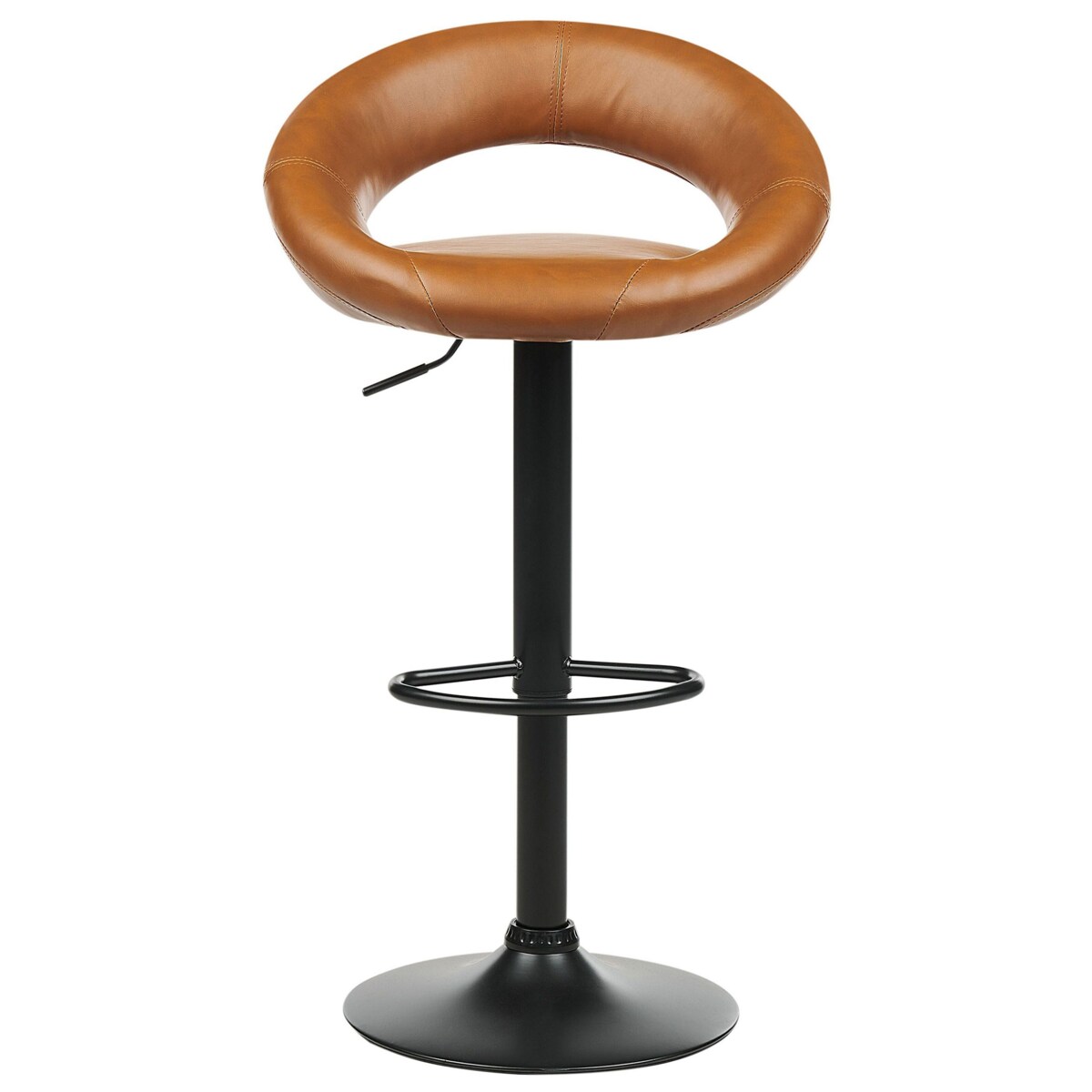 Zestaw 2 krzeseł barowych PEORIA Ekoskóra Obrotowy Złoty brąz