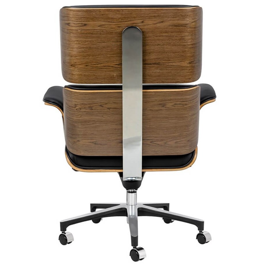 Fotel biurowy Lounge Business czarny sklejka orzech, King Home