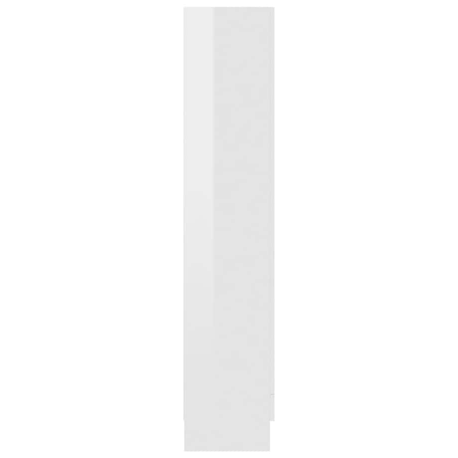 vidaXL Szafka na książki, biała, wysoki połysk, 82,5x30,5x150 cm